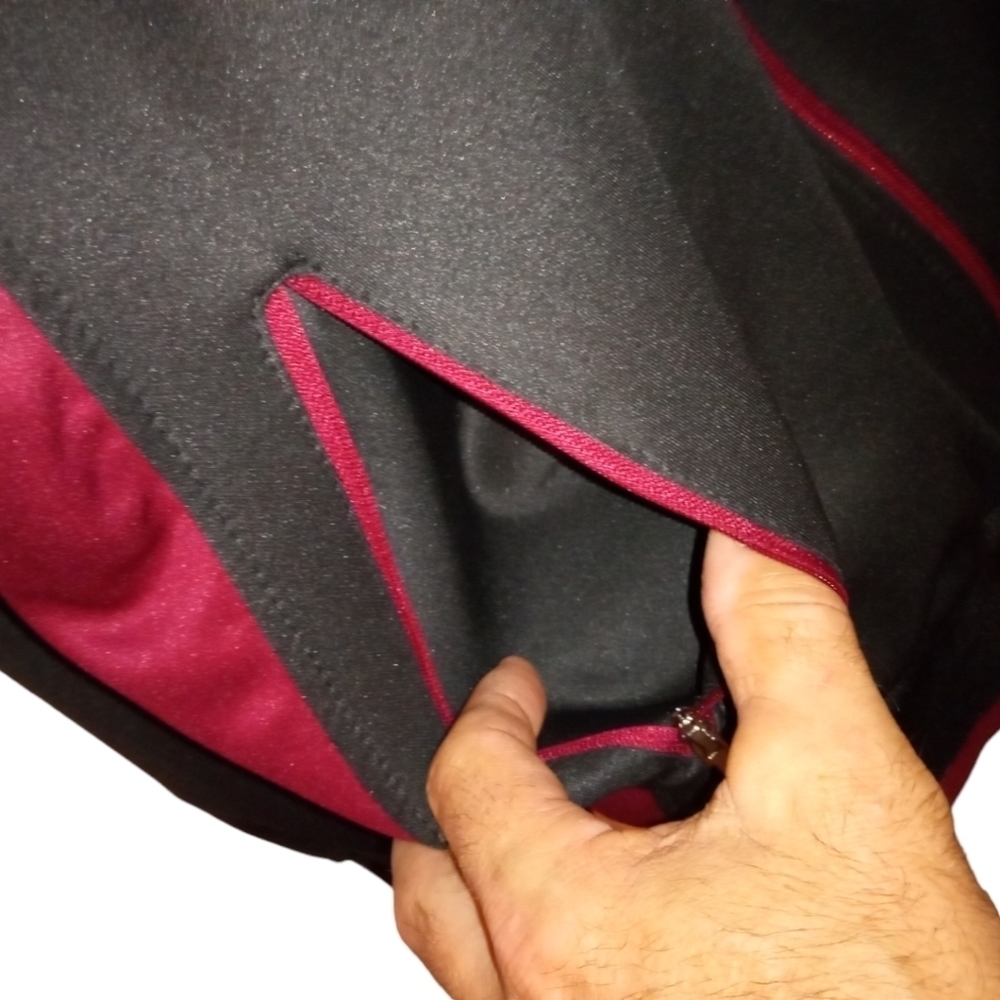 TBY: Travelling With You Black/Maroon Sport Zip Pocketed Performance Jacket XL - Picture 6 of 11